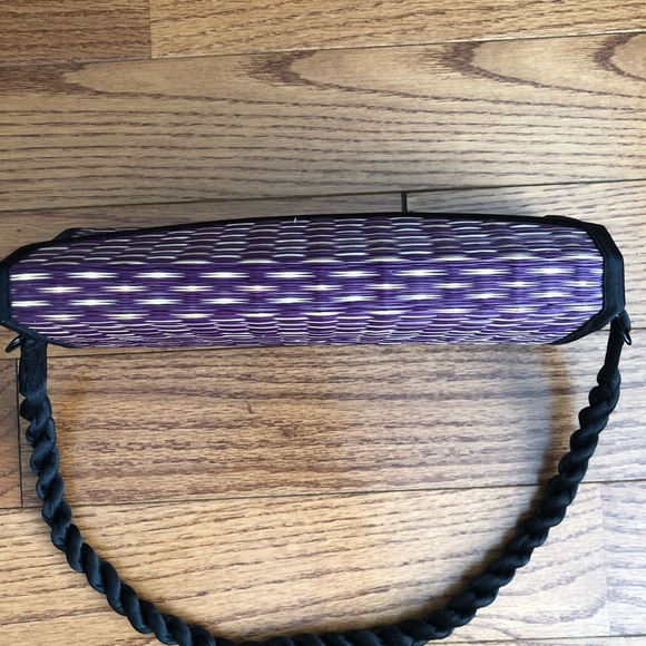 Saraye Tatami Purple Tan Baskets of Cambodia Geometric Shoulder Bag - Picture 4 of 9